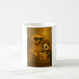 Mug Cute Golden Retriever and Panda