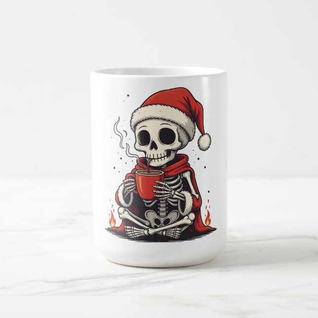 Mug Cute Gothic Skeleton Santa Cocoa - Chemise de Noël (Centre)