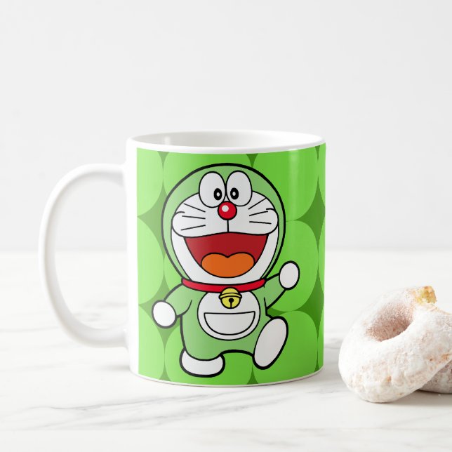Mug Cute Green Mini Doraemon Anime (Avec donut)