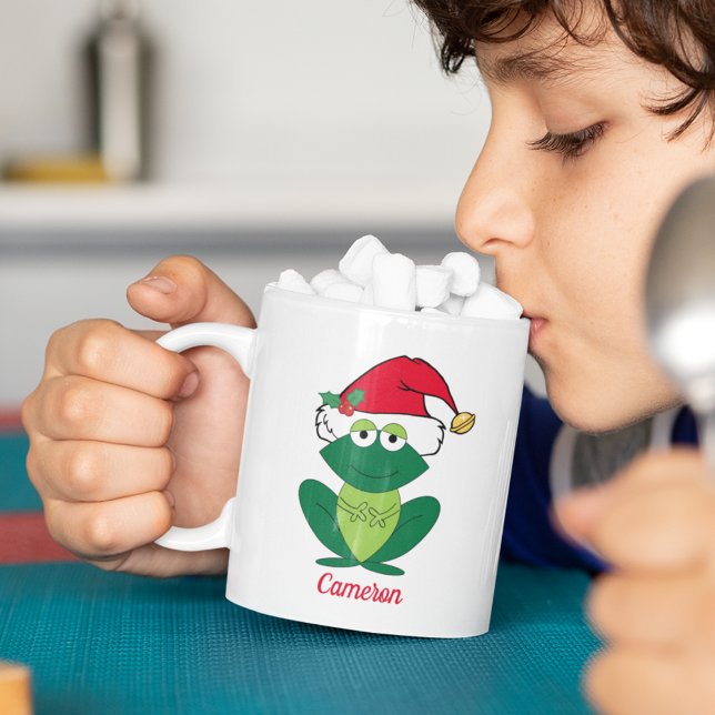 Mug Cute Grenouille de Noël Personnalisée Enfants (Créateur téléchargé)