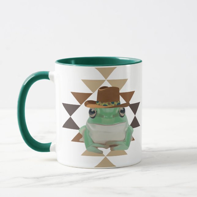 Mug Cute Grenouille Occidentale Avec Casquette Cowboy (Gauche)