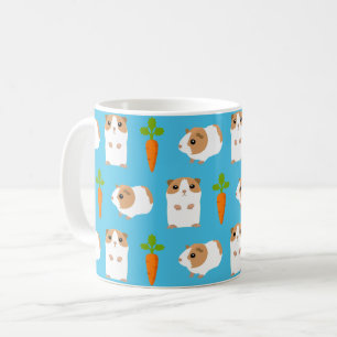 Mug Cute Guinée Chiens et carottes Motif Bleu