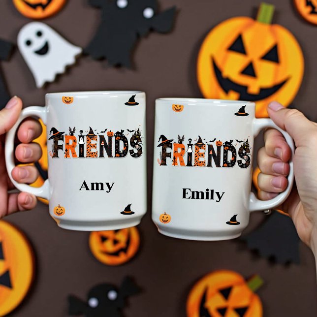 Mug Cute Halloween Amis Graphique Nom Personnalisé (Créateur téléchargé)