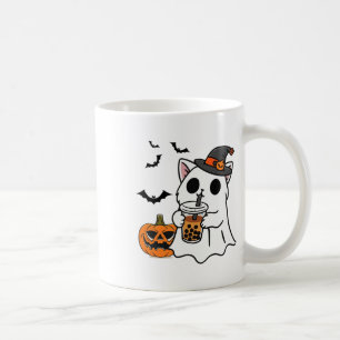 Mug Cute Halloween Chat En Costume Fantôme Boire Boba