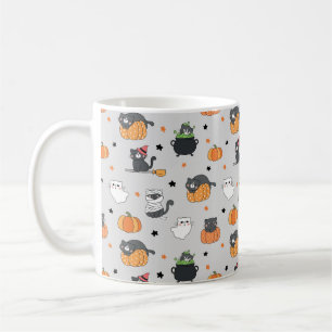 Mug Cute Halloween Chats et Fantômes Motif