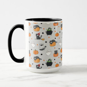 Mug Cute Halloween Chats et Fantômes Motif