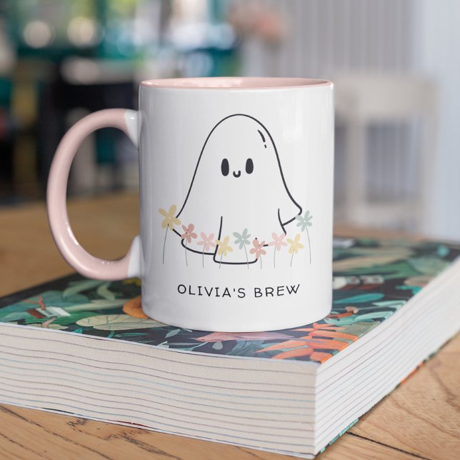 Mug Cute Halloween Fantôme Floral (Créateur téléchargé)