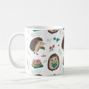 Mug Cute Happy Hedgehog aime Livres
