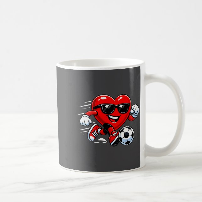 Mug Cute Heart Playing Soccer Valentines Day Soccer Bo (Droite)