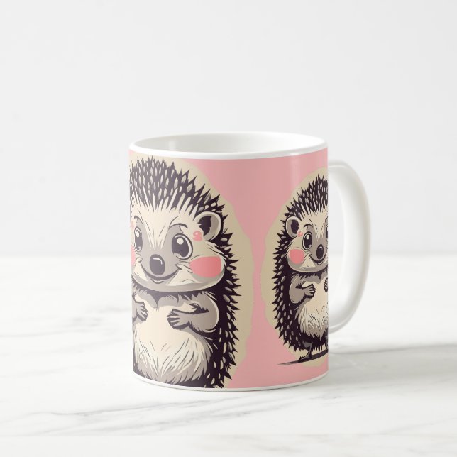 Mug Cute Hedgehog Hedgie Texte personnalisé (Devant droit)