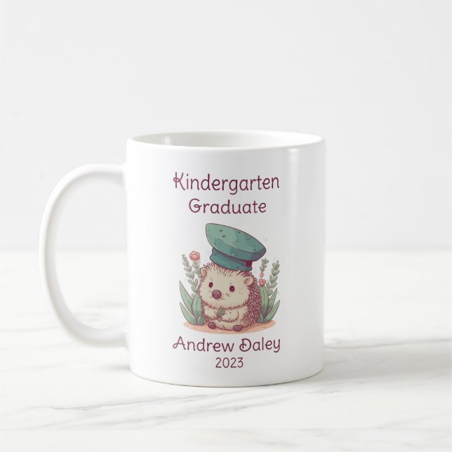 Mug Cute Hedgehog Kindergarten Graduate (Gauche)