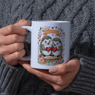 Mug Cute Hedgehogs Hedgehugs Valentines personnalisées