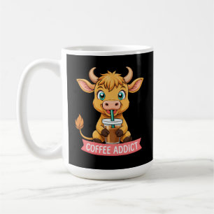 Mug Cute Highland Vache Boire Café Addict Plaisanterie