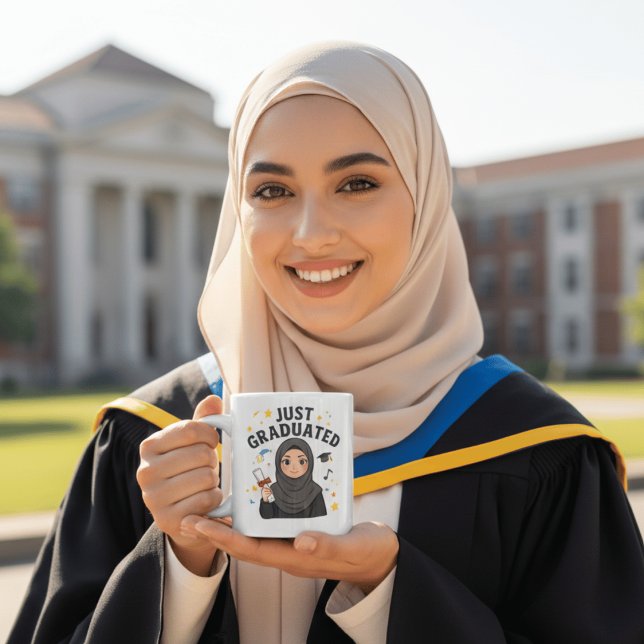 Mug Cute Hijab Graduation Girl Just Graduated  (Créateur téléchargé)