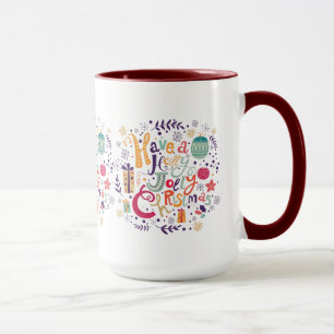 Mug Cute Holly Jolly Retro Design de texte de Noël