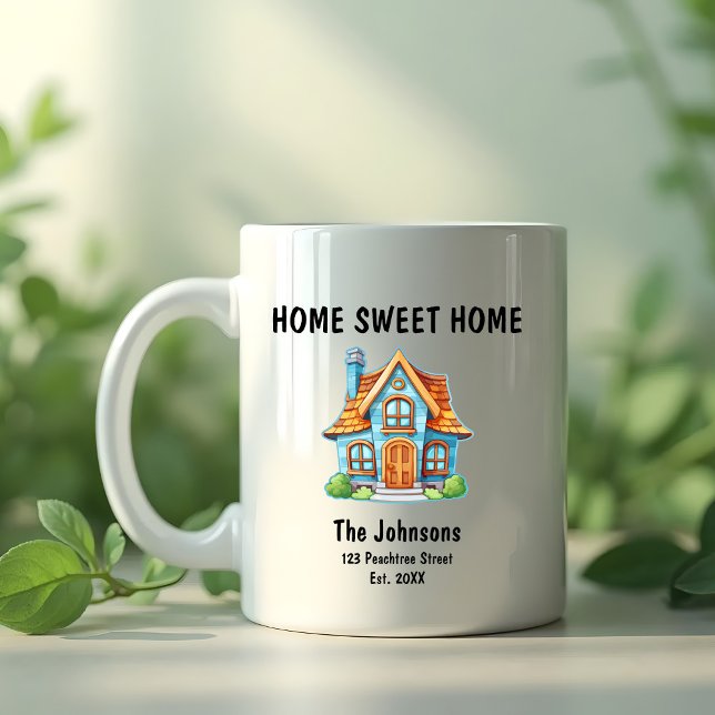 Mug Cute Home Sweet Home Maison Bleue Ménage domestiqu (Créateur téléchargé)