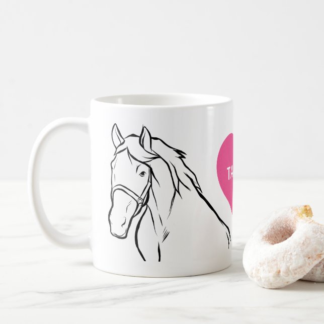 Mug Cute Horse Lover Campagne équestre Ferme des petit (Avec donut)