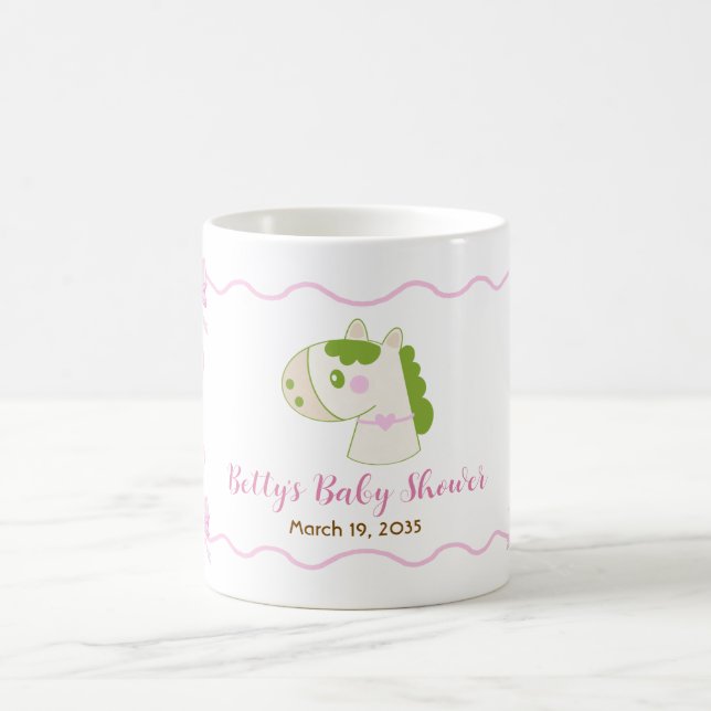 Mug Cute Horse Pink Bow Personalized Girl Baby Shower  (Centre)