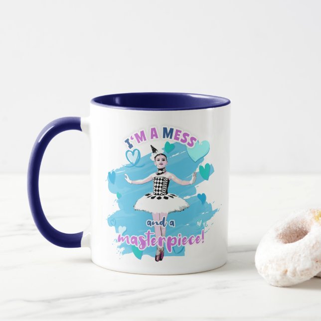 Mug Cute I Am a Mess and Maspiece Ballerina (Avec donut)