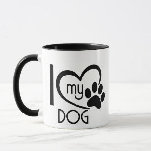 Mug Cute "I Love My Chig" Mug, Custom Paw Heart Pet Pe
