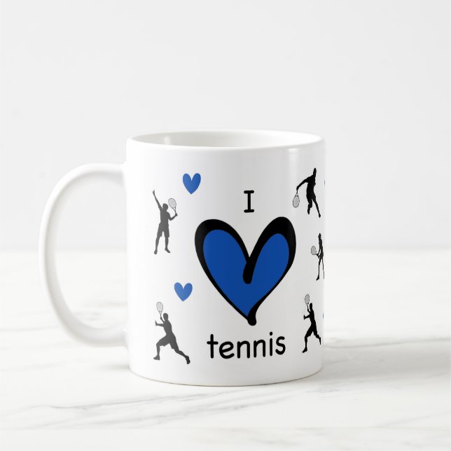 Mug Cute I Love Tennis Motif (Gauche)