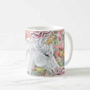 Mug Cute Imaginaire Unicorn Pink Tropical Floral Girl