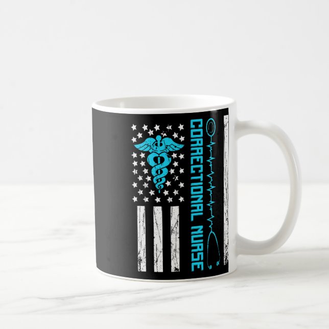 Mug Cute infirmière correctionnelle nous drapeau infir (Droite)