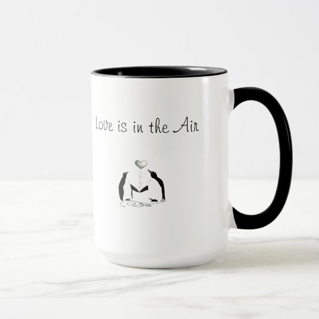 Mug Cute Inséparable Romantique Manchot de pingouin no (Droite)