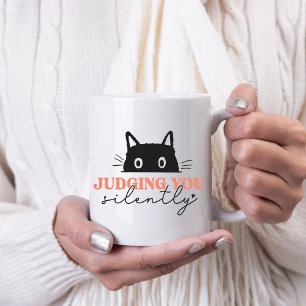 Mug Cute Judging you Silencieux Chat