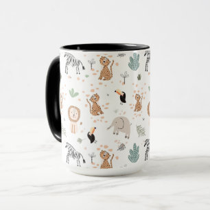 Mug Cute Jungle Rainforest Animaux Motif
