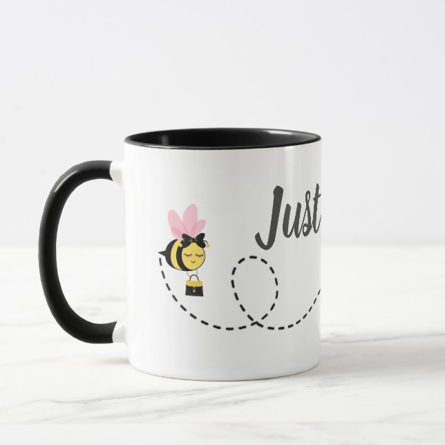 Mug Cute Just Bee Custom Black Blanc  (Gauche)