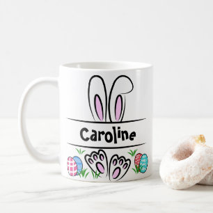 Mug Cute Kawaii Bunny Visage Nom personnalisé Pâques