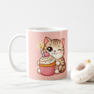 Mug Cute Kawaii chaton avec Cupcake