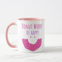 Cute Kawaii Donut Attention Soyez Heureux Donut