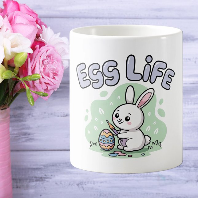 Mug Cute Kawaii Egg Life Easter Bunny Illustration (Créateur téléchargé)