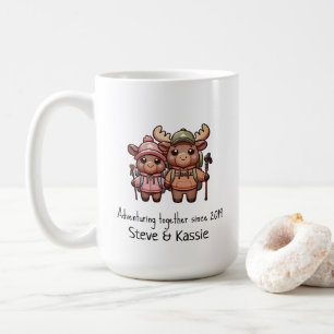 Mug Cute Kawaii Moose Couple Aventurant Ensemble