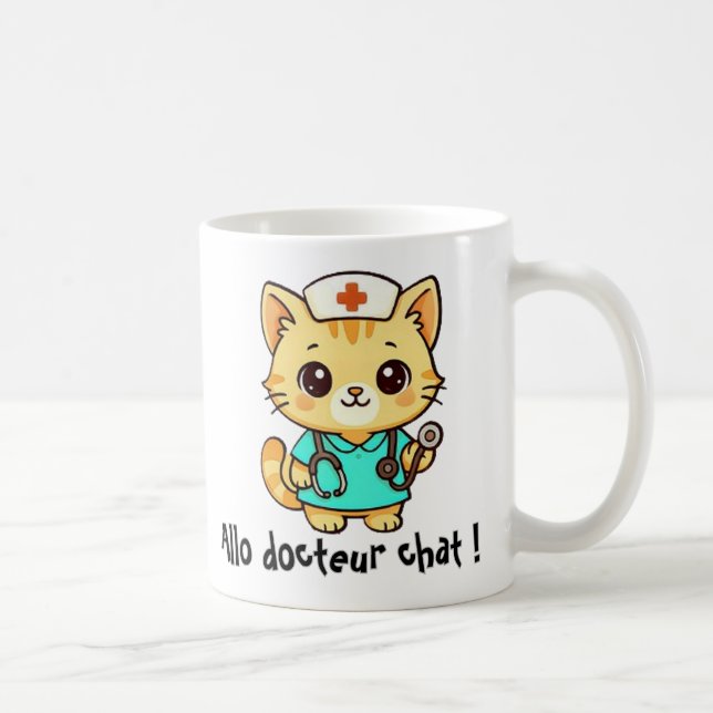 Mug Cute Kawaii Nurse Cat (Droite)