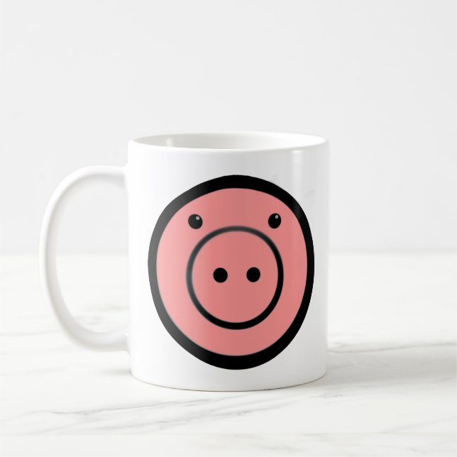 Mug Cute Kawaii Pink Piggy Pig Vector Art (Gauche)