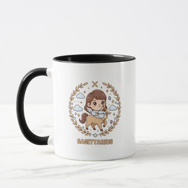 Mug Cute Kawaii Sagittarius Zodiac Sign (Gauche)