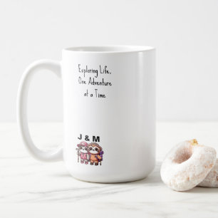 Mug Cute Kawaii Sloth Couple Adventure Randonnée