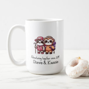 Mug Cute Kawaii Sloth Couple Aventurant Ensemble