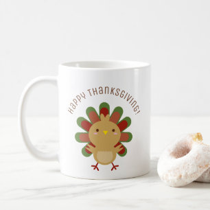 Mug Cute Kawaii Turquie Bon thanksgiving