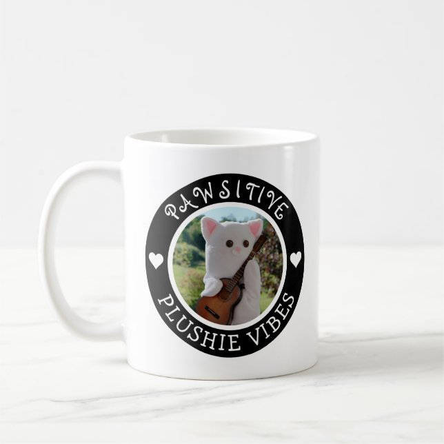 Mug Cute Kawaii Vibes en Plushie Pawsitive Noire Photo (Gauche)