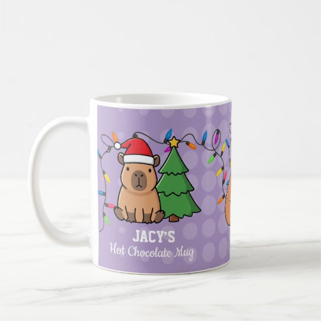 Mug Cute Kids Capybara Noël (Gauche)