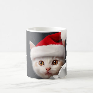 Mug Cute Kitten 3D avec Santa Hat
