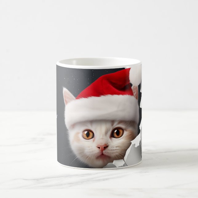 Mug Cute Kitten 3D avec Santa Hat (Centre)