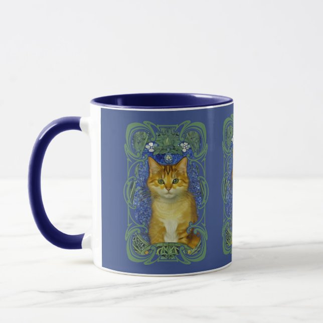 Mug Cute Kitten au style Art Nouveau Vintage (Gauche)