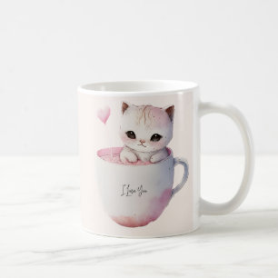 Mug Cute Kitten avec Coeur de Balloon