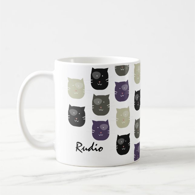 Mug Cute Kitten Chat Visages Animaux de compagnie Nom  (Gauche)
