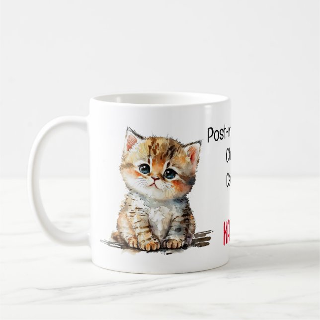 Mug Cute Kitten Post-ménopausal Chat sans enfant dame (Gauche)